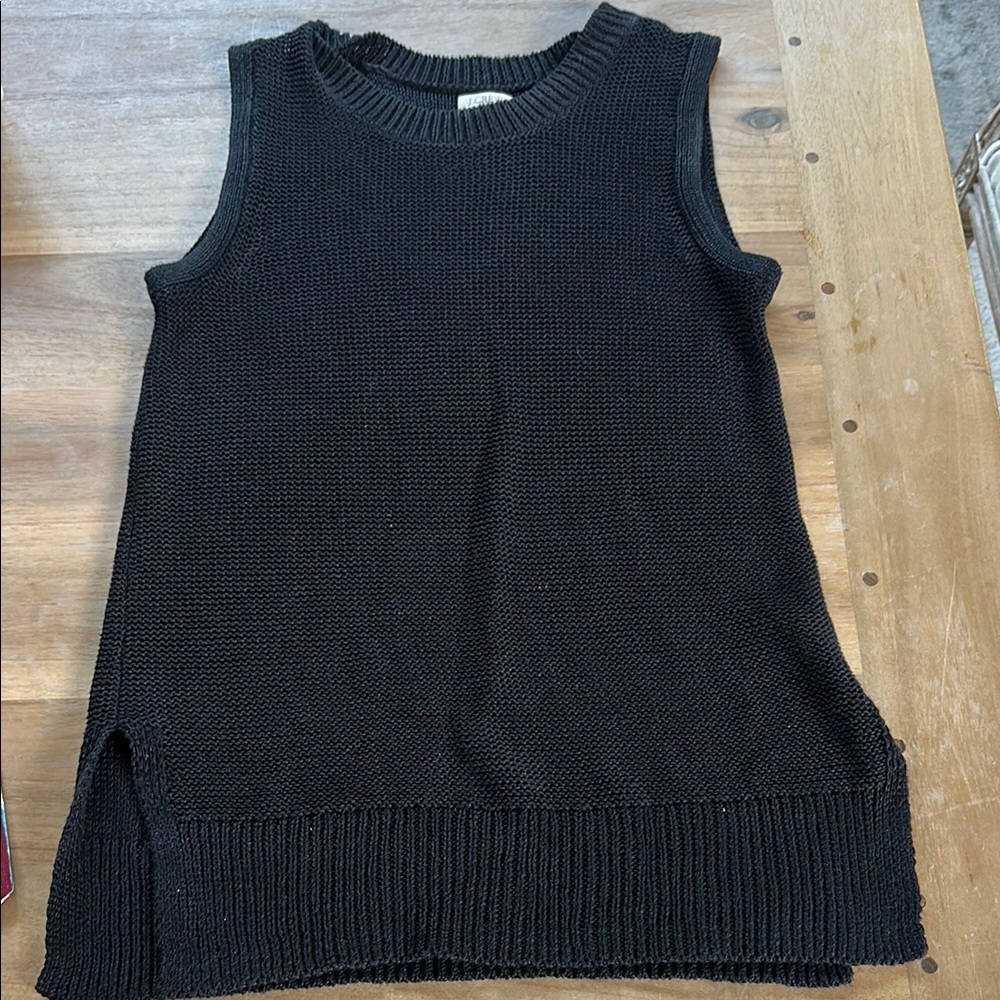 J. Crew Black Sleeveless Knit Top